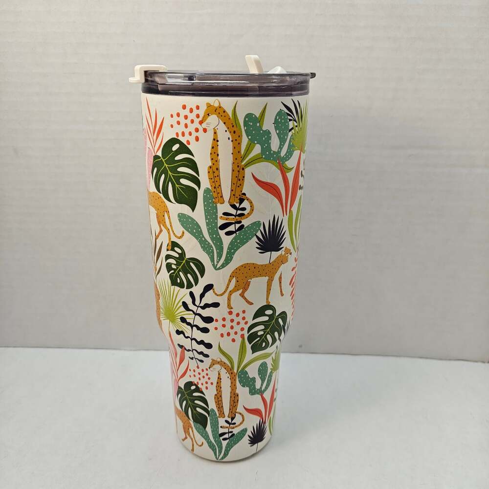 Hydrapeak 30 oz Tumbler Travel Stainless Steel Insulated Jungle Cheetah Safari